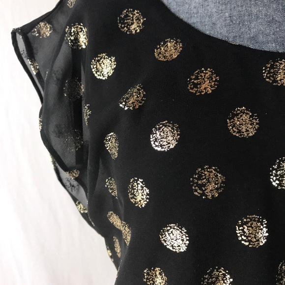 A. Byer Black & Gold Glitter Polkadot Skater Dress - Picture 3 of 8